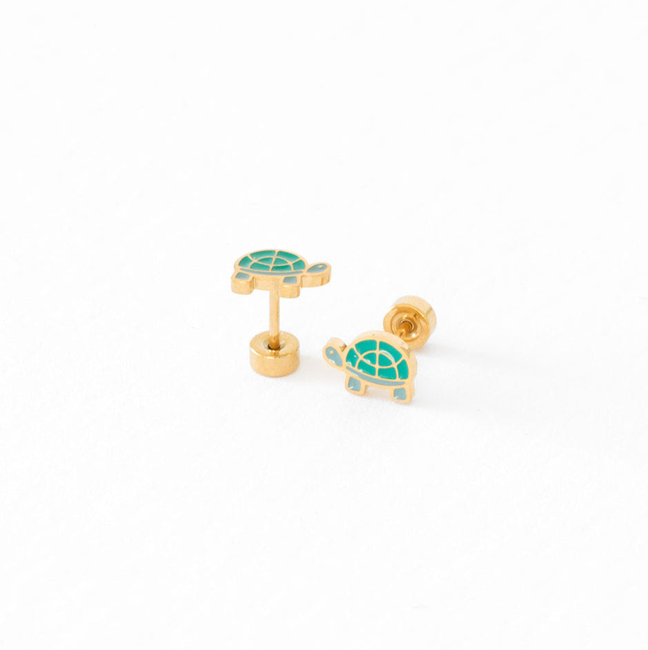 Enamel Turtle Stud Earring – Pip Pop Post - Main Image