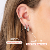 Bold Tear Drop Hoop