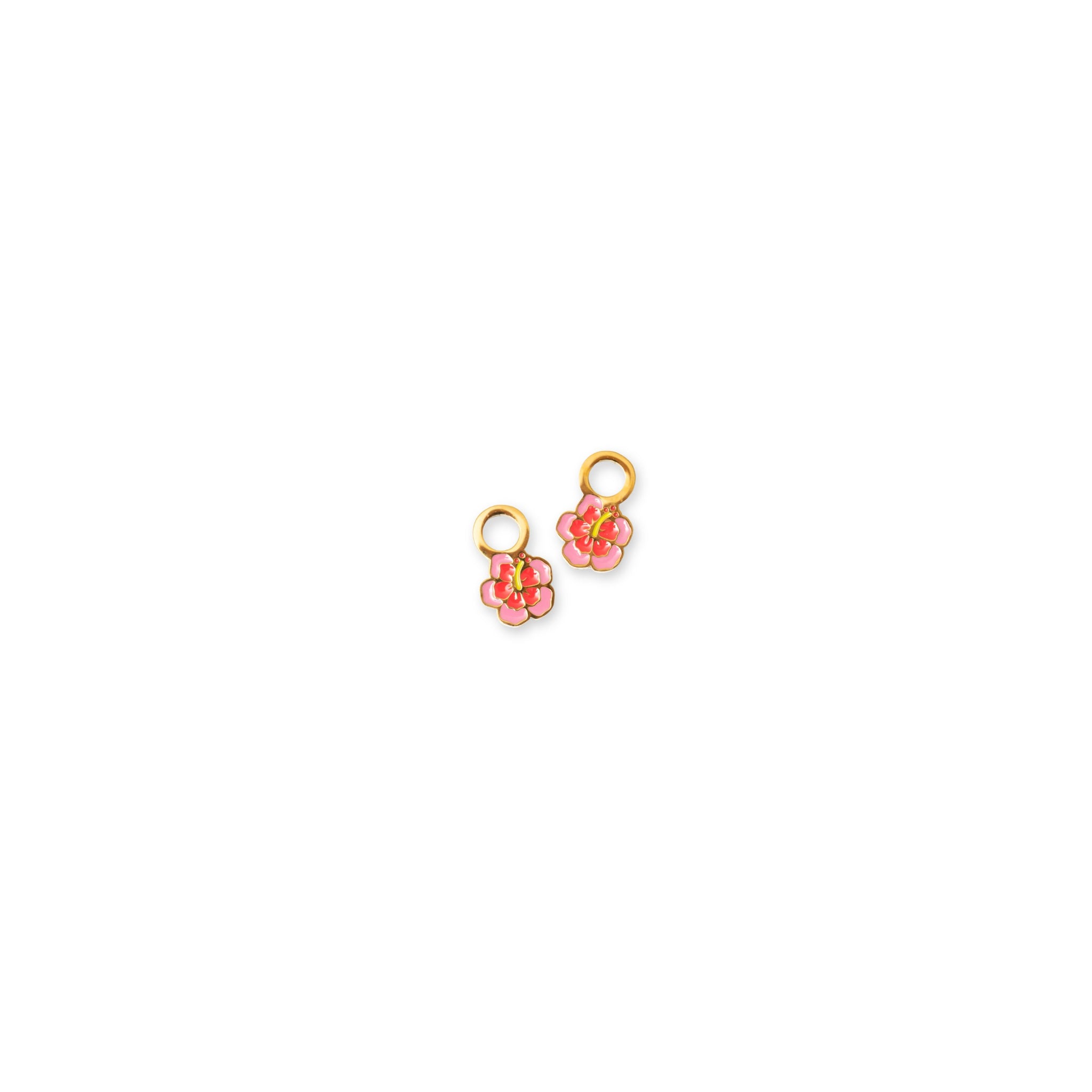 Hibiscus Charm for earring on white background product photo