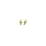 Gold palm tree earring charm on a white background