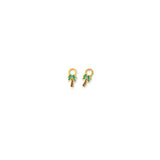 Gold palm tree earring charm on a white background