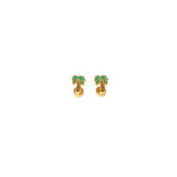 Enamel and gold palm tree stud earrings