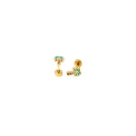 Enamel and gold palm tree stud earrings
