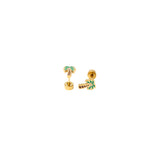 Enamel and gold palm tree stud earrings