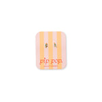 Colorful parrot enamel gold studs on earring card