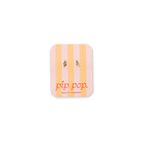 Colorful parrot enamel gold studs on earring card