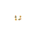 Colorful parrot enamel gold studs