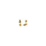 Colorful parrot enamel gold studs