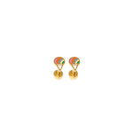 Colorful snow cone gold and enamel stud earring