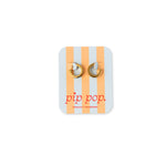 Red, white and blue star gold hoop on earring card