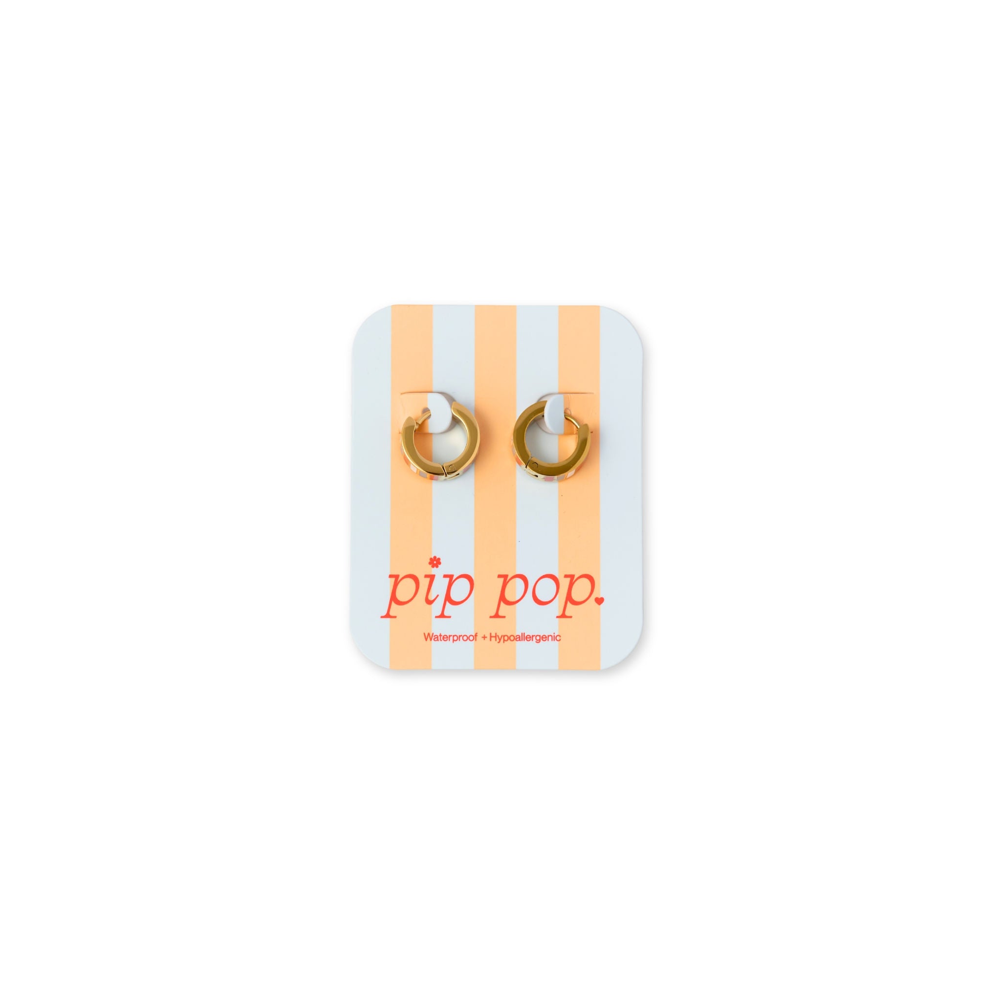 Red, white and blue striped hoop on card