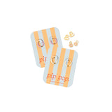 Two packages of pip pop with gold rings on a white background