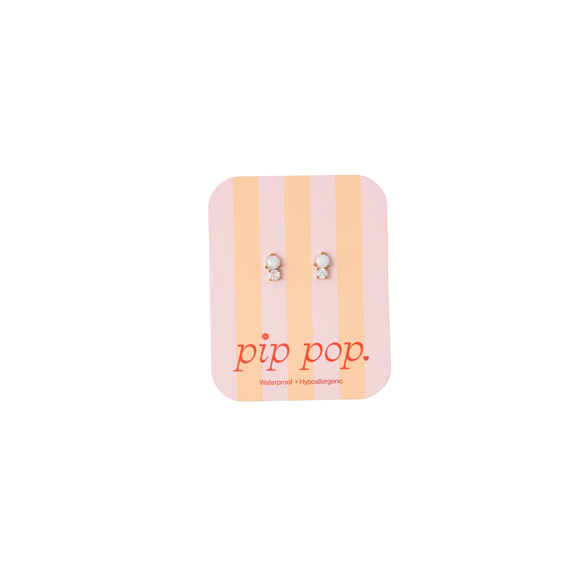 Opal dual stud earrings for kids - Pip Pop Post