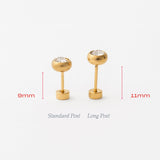 Round Diamond Long Post Stud