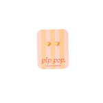 Bubble Heart Flat Back Stud Earring