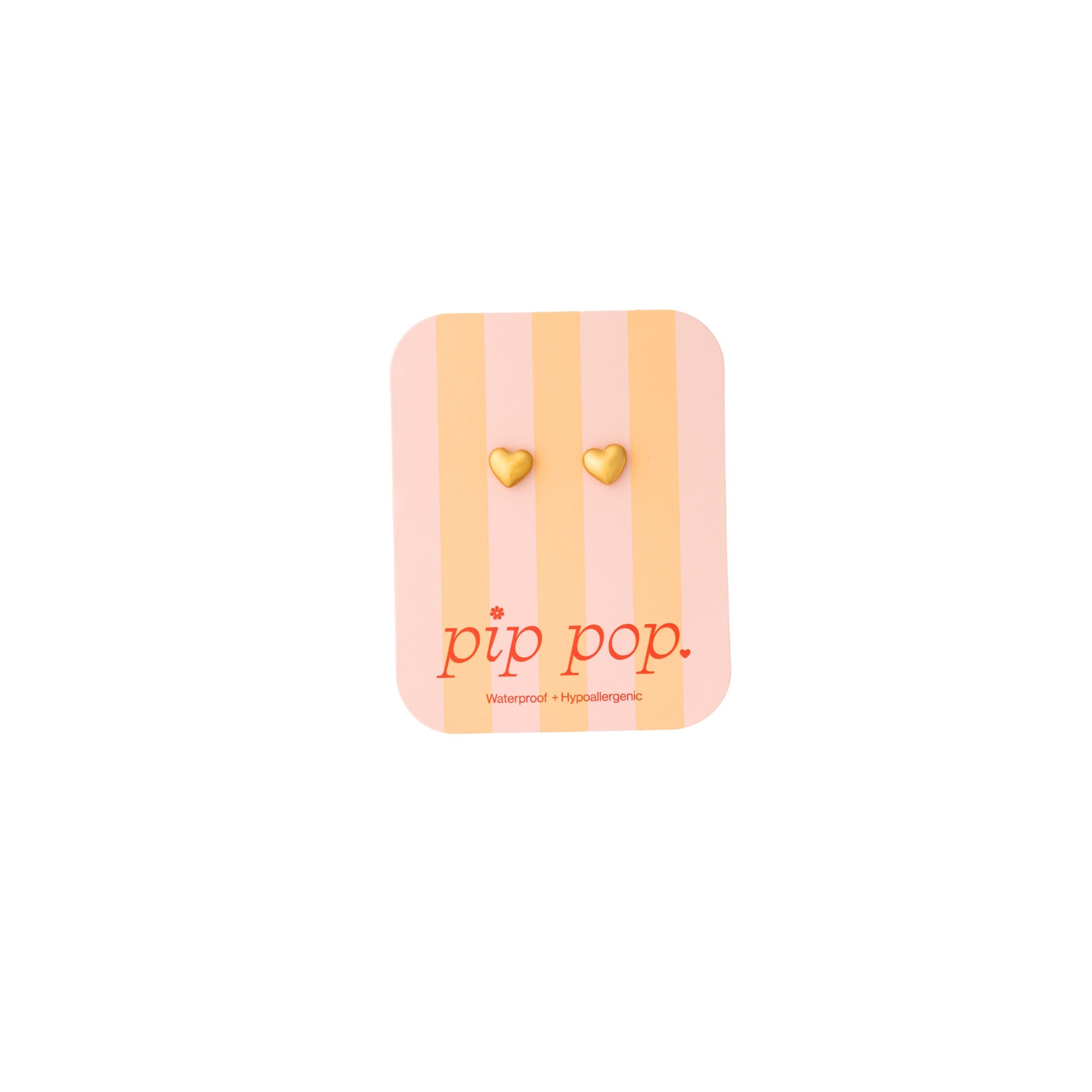 Bubble Heart Flat Back Stud Earring