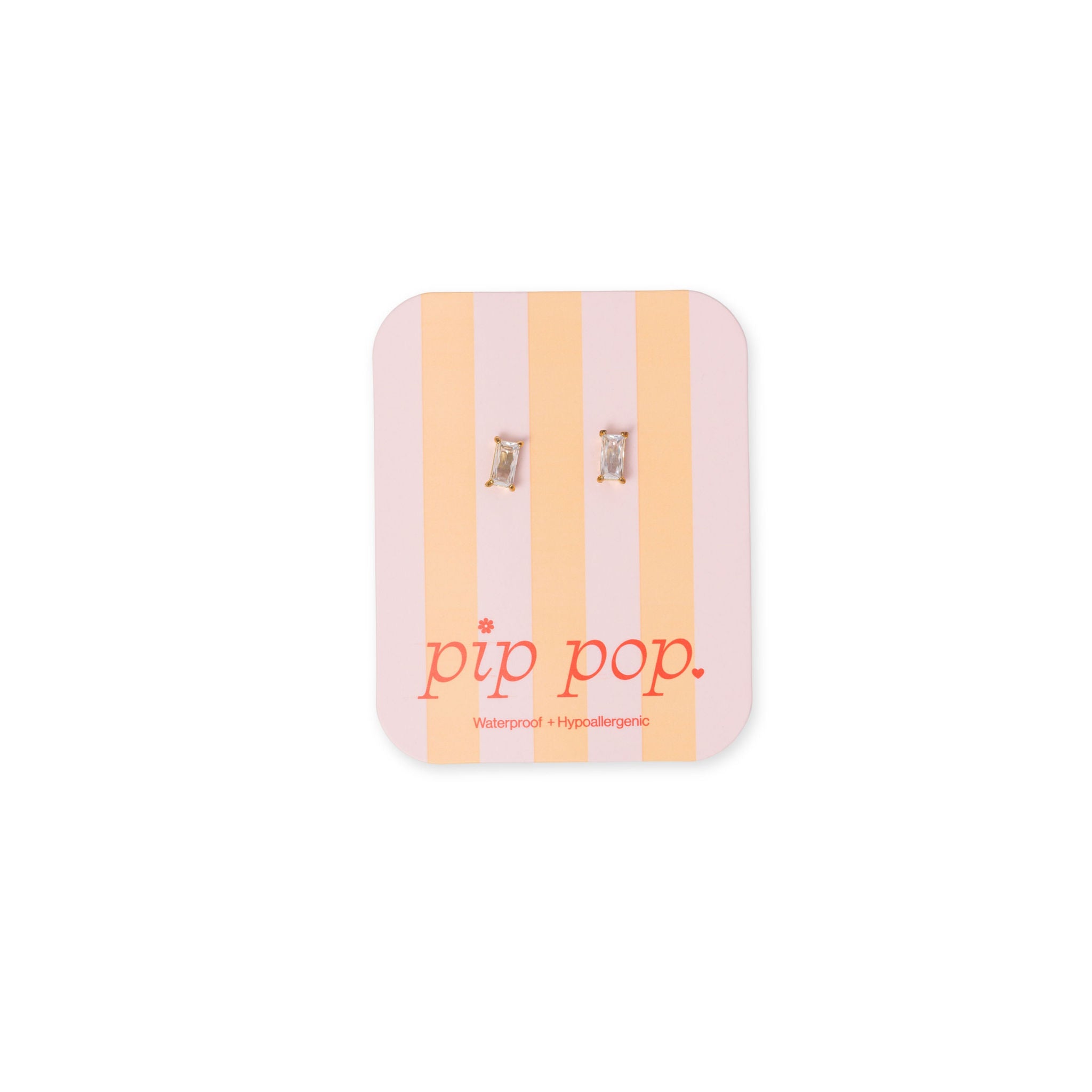 Diamond Baguette Flat Back Stud Earring