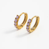 Dainty Pink Opal Hoop