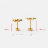 Bow Gold Long Post Stud