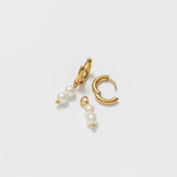 Pearl Charm + 8mm Endless Hoop Set