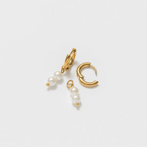 Pearl Charm + 8mm Endless Hoop Set