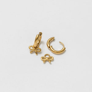 Bow Charm + 8mm Endless Hoop Set