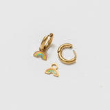 Pastel Rainbow Charm + 8mm Endless Hoop Set