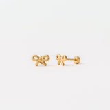 Bow Gold Long Post Stud