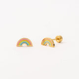 Pastel Rainbow Long Post Stud