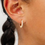 Opal hoop earring hypoallergenic - Pip Pop Post