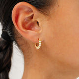 Opal hoop earring hypoallergenic - Pip Pop Post