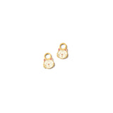 White Cat gold earring charms