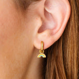 Pastel Rainbow Charm + 8mm Endless Hoop Set