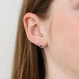 Round Enamel Gemstone Stud