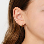 Bezel diamond gold hypoallergenic hoop for kids