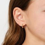 Bezel diamond gold hypoallergenic hoop for kids