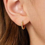 Bezel diamond gold hypoallergenic hoop for kids