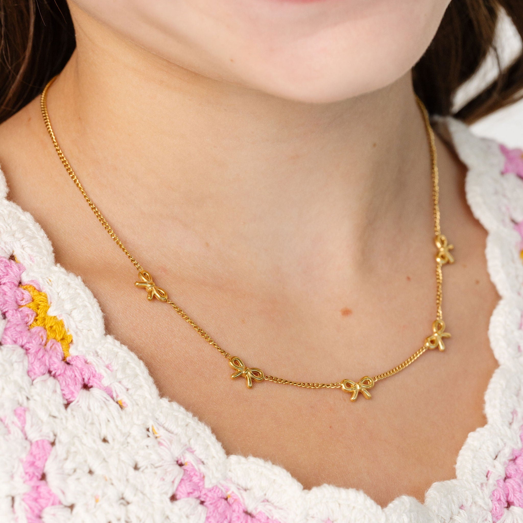 Repeat Bow Hypoallergenic Necklace for girls