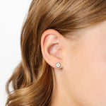 Petite flower flat back stud earring for kids