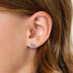 Enamel Heart flat back stud earring for kids