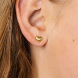 Bubble Heart Flat Back Stud Earring