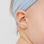 Petite flower flat back stud earring for kids