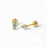 Treble Clef Stud