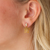Diamond Baguette Flat Back Stud Earring
