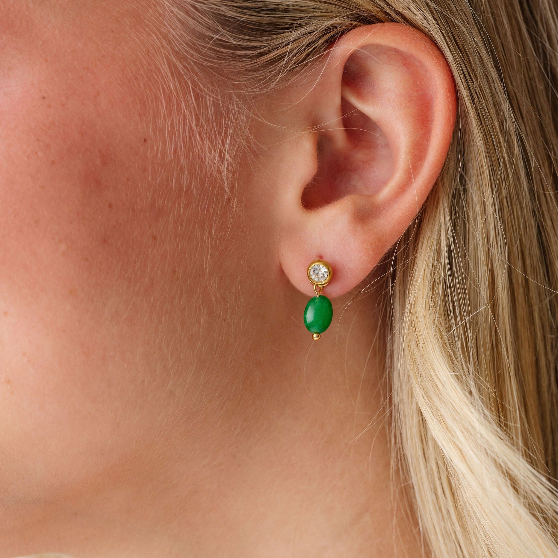 Round Diamond Flat Back Stud Earring