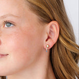 Round Diamond Flat Back Stud Earring