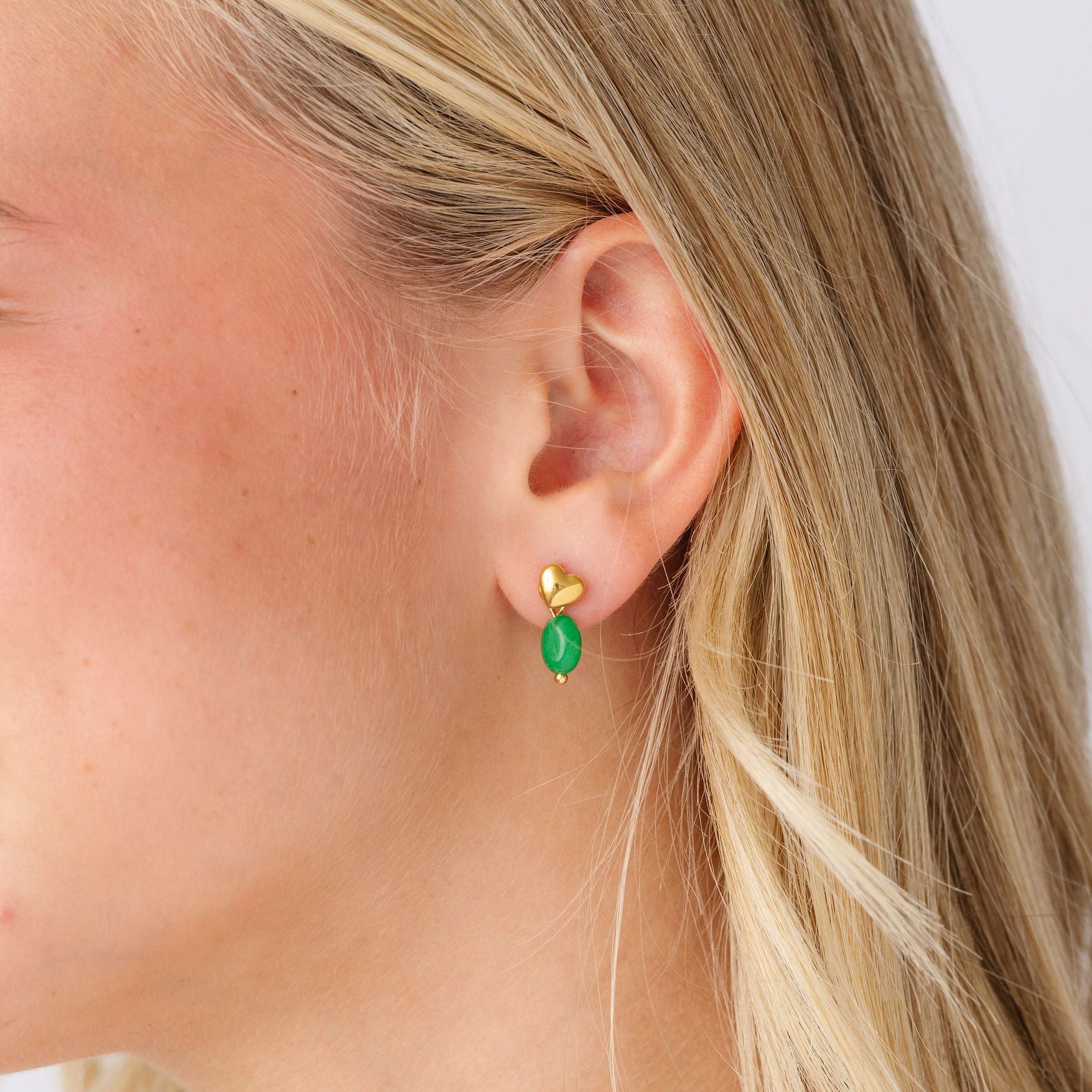 Bubble Heart Flat Back Stud Earring