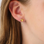 Bubble Heart Flat Back Stud Earring