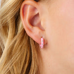 Pink enamel hypoallergenic hoop for kids