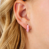 Pink enamel hypoallergenic hoop for kids